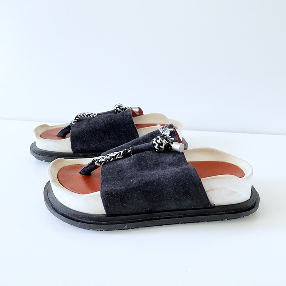 Acne Studios Suede Modern Thong Sandal Size 36 6 Rope Knot Platform - Picture 1 of 7